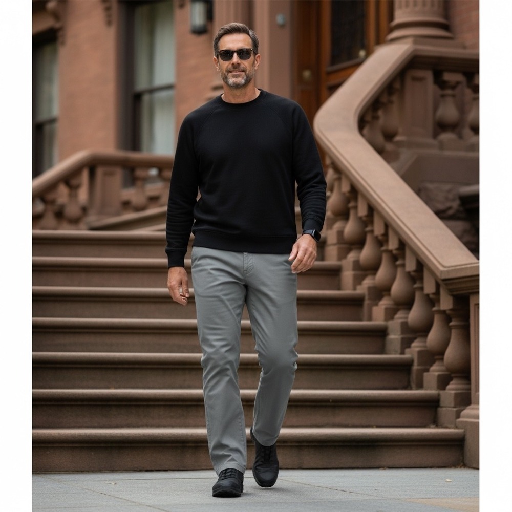 Rhone Mens 101253 Grey Lyocell Cotton Stretch Straight Leg 5-Pocket Pants 32x30